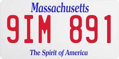 MA license plate 9IM891
