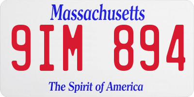 MA license plate 9IM894