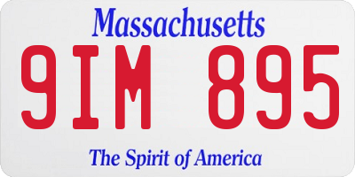 MA license plate 9IM895