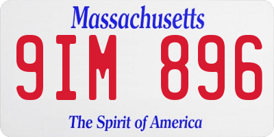 MA license plate 9IM896