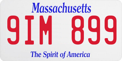 MA license plate 9IM899