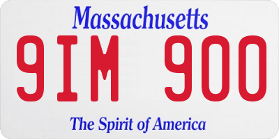MA license plate 9IM900
