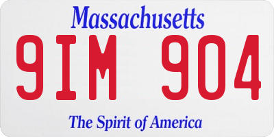 MA license plate 9IM904