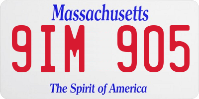 MA license plate 9IM905