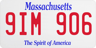 MA license plate 9IM906
