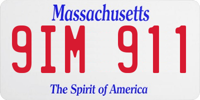 MA license plate 9IM911
