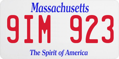 MA license plate 9IM923