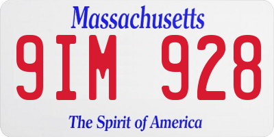 MA license plate 9IM928