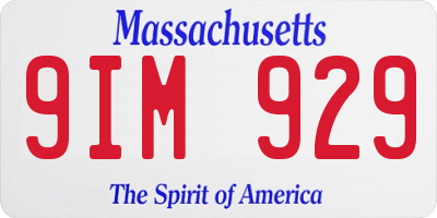 MA license plate 9IM929