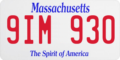 MA license plate 9IM930
