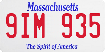 MA license plate 9IM935