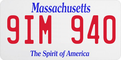 MA license plate 9IM940
