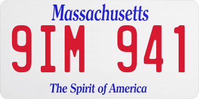 MA license plate 9IM941