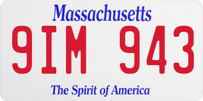 MA license plate 9IM943