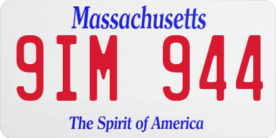 MA license plate 9IM944