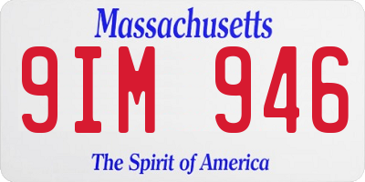 MA license plate 9IM946