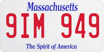 MA license plate 9IM949