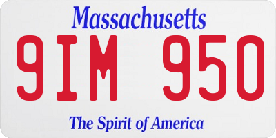 MA license plate 9IM950