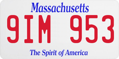 MA license plate 9IM953