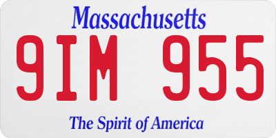 MA license plate 9IM955