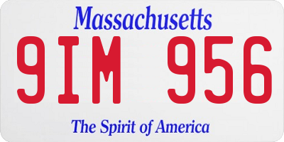 MA license plate 9IM956