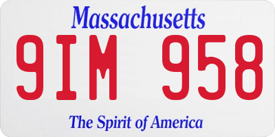 MA license plate 9IM958