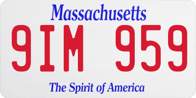MA license plate 9IM959