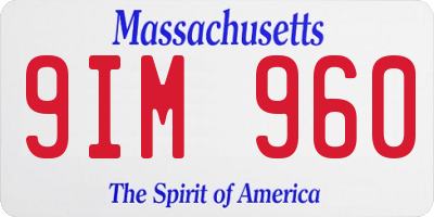 MA license plate 9IM960