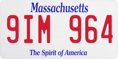 MA license plate 9IM964