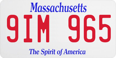 MA license plate 9IM965
