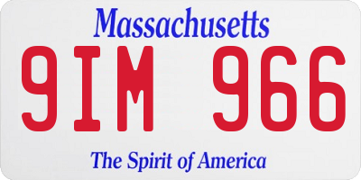 MA license plate 9IM966