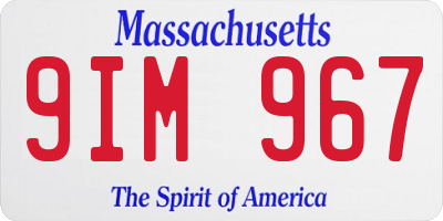MA license plate 9IM967