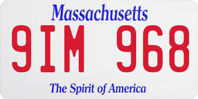 MA license plate 9IM968
