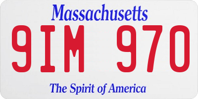 MA license plate 9IM970