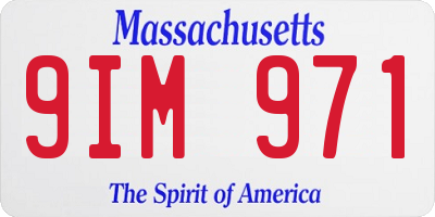 MA license plate 9IM971