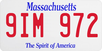 MA license plate 9IM972