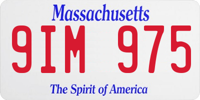MA license plate 9IM975