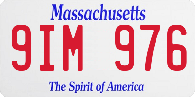 MA license plate 9IM976