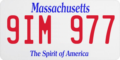 MA license plate 9IM977