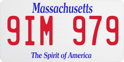 MA license plate 9IM979