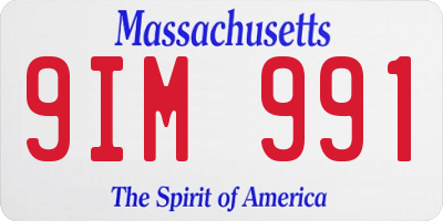 MA license plate 9IM991