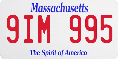 MA license plate 9IM995