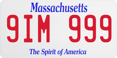 MA license plate 9IM999