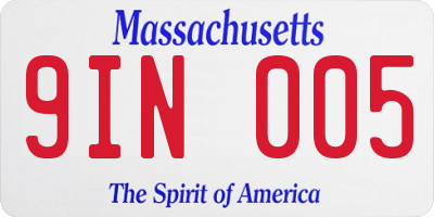 MA license plate 9IN005