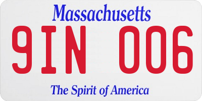 MA license plate 9IN006