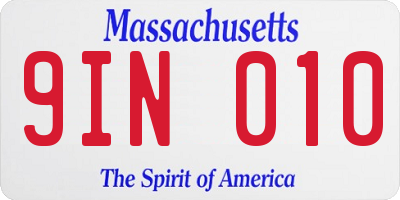 MA license plate 9IN010