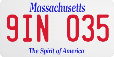 MA license plate 9IN035