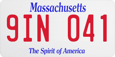 MA license plate 9IN041