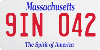 MA license plate 9IN042