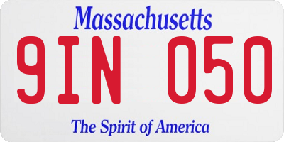 MA license plate 9IN050